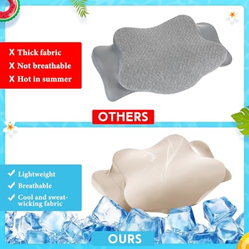 Hahafelt Cooling Cervical Neck Pillowcase,Champagne,Standard Size - Image 5