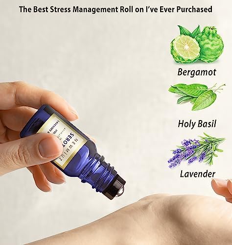 Calming Roll On Essential Oil Blend Anti Stress Roller Lavender Bergamot Holy Basil Destress Relief Gifts for Women Perfect Stocking Stuffers NEW MIUZ - Image 4