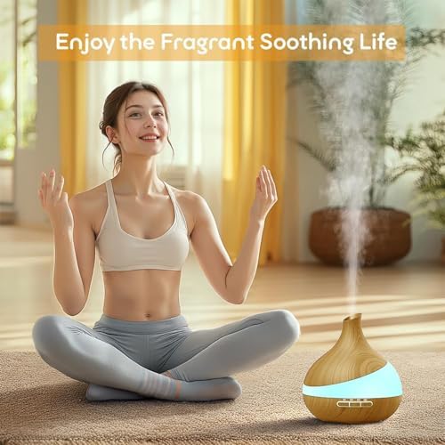 HJTHJT 500ML Essential Oil Diffuser for Home: 14 Color LED Humidifier - Image 3