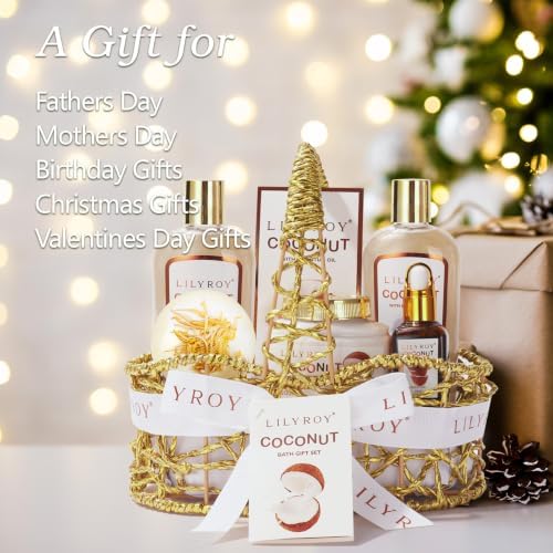 Spa Gifts, Bath Set, Birthday Gift - Coconut Spa Gift Baskets for Women - Image 3