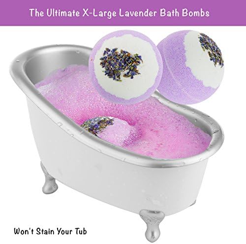 Bath Gift Basket Set for Women: Relaxing at Home Spa Kit Scented - Lavender and Jasmine with Large Bath Bombs, Salts, Shower Gel, Body Butter Lotion, Bath Oil, Bubble Bath, Loofah & More - Image 3