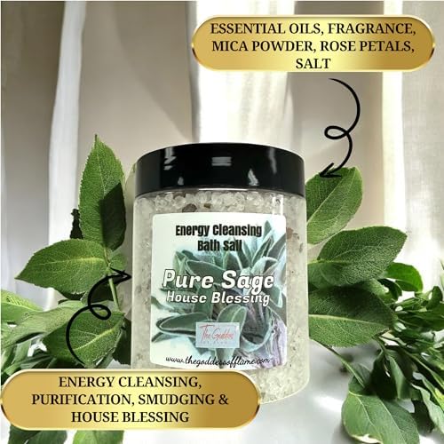 Pure Sage Bath Salts – Dead Sea Salt Bath Soak for Cleansing, Spiritual Rituals & Relaxation 12oz - Image 2