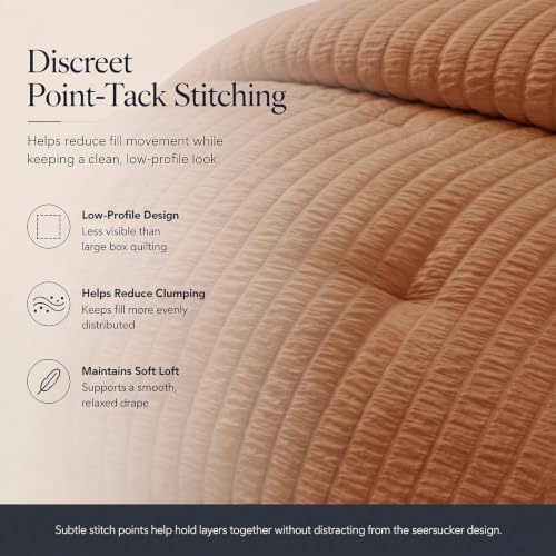 CozyLux Queen Comforter Set, 7 Pieces Pumpkin Seersucker Bed in a Bag - Image 4