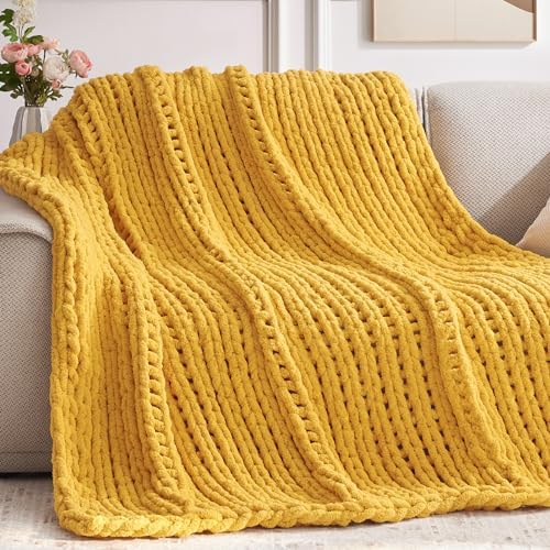 Negwoo Chunky Knit Throw Blanket, Knitted Throw Chenille Yarn, 50"*60" by Unknown