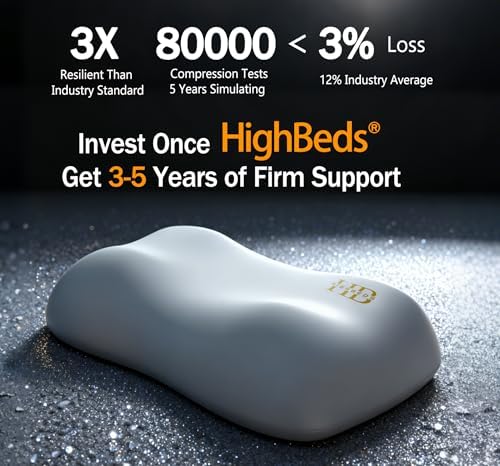 HighBeds Cervical Neck Pillow for Neck Pain Relief- Memory Foam Pillow for Side and Back Sleepers, BASF Support with Ergonomic Pillow(Grey) - Image 5