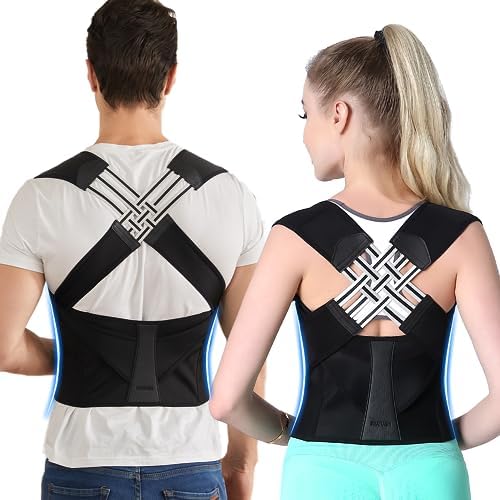 VOKOKOYA Posture Corrector for Women and Men,Adjustable Shoulder Straightener,Back Support Brace,Upper Spine scoliosis, hunchback Black XX-Large by VOKOKOYA