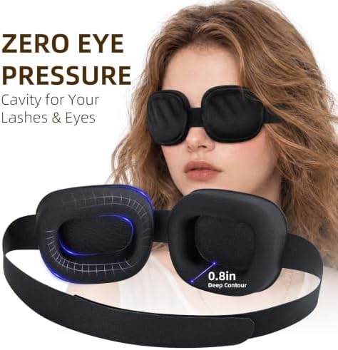 3D Contoured Sleep Mask for Women Men, 100% Blackout, Deep Cups - Image 2
