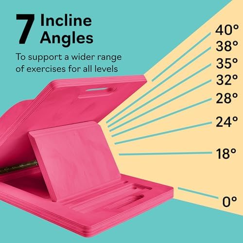 Slant Boards for Exercise, Wooden Slant Board, Calf Stretch Board with 7 Incline Angles, Velour Board, Balance Board & Calf Stretcher, Portable Incline Board for Physical Therapy, Ankle Mobility, Heel & Knees - Image 4