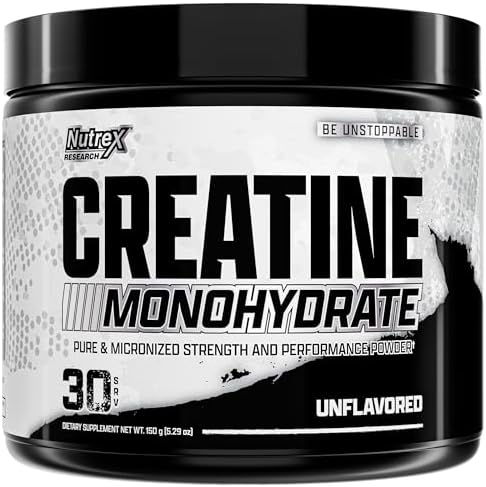 Nutrex Research Creatine Monohydrate Powder 30 Servings | Unflavored 5G Micronized Creatine Powder | Gluten Free by NutrexResearch
