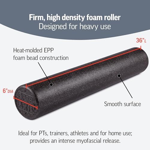 OPTP AXIS Firm Density Foam Roller – Round, Black, 36" x 6" - Image 3