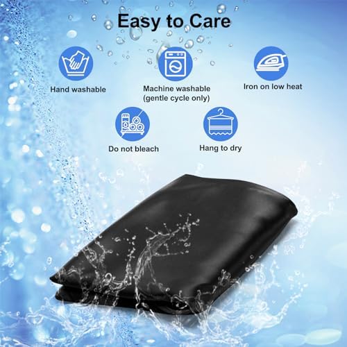 2 Pack Satin Pillowcase for Zelimun Cervical Pillow, Contour Pillow Case Cover, Soft Pillowcase Cover with Zipper (Black) - Image 4