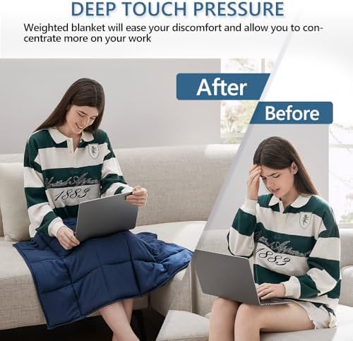 L'AGRATY Weighted Lap Pad 5lb: Small Weighted Blanket for Adults - Portable Travel - Cooling Blanket for Relaxation Sleeping - Washable All-Season (29" x 24") - Image 4