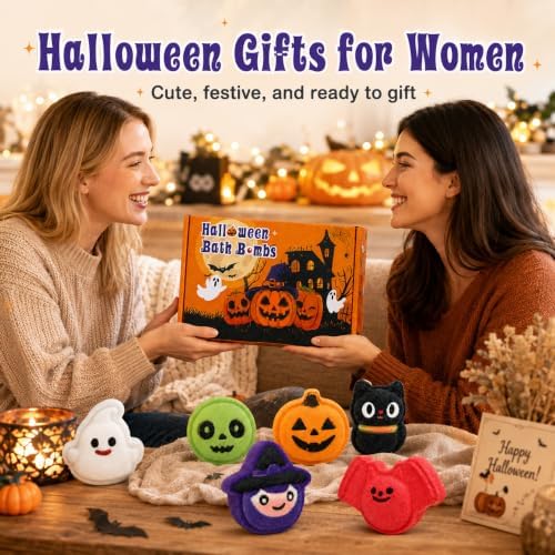 Halloween Bath Bombs for Kids, 6 Spooky Shapes, Trick or Treat Gift Set - Image 6