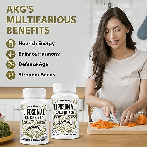 Liposomal Calcium AKG Supplement 1500 MG (Alpha-Ketoglutaric Acid), High Absorption, More Effective Than AAKG, Ca AKG for Longevity, Age Defense, Cellular Energy, Metabolic Function, 120 Softgels - Image 6