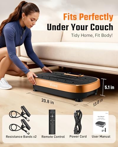 Renoj 3D Vibration Plate Exercise Machine, 200W Motor, 455lbs Capacity - Image 6