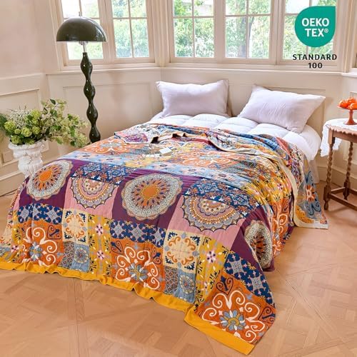 MSGKV Boho Throw Blanket 50"x60" Summer Cotton Roman Woven Throw Blanket - Image 6
