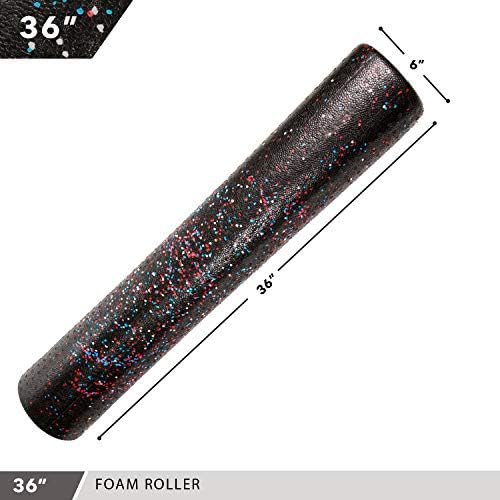 Day 1 Fitness High Density Muscle Foam Rollers - Sports Massage Rollers for Stretching, Physical Therapy, Deep Tissue, Myofascial Release - Ideal for Exercise and Pain Relief – USA Speckled, 36” - Image 3