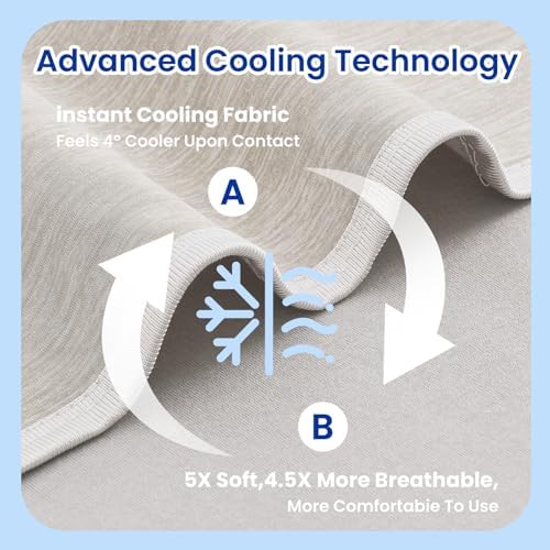 TOPCEE Cooling Blanket(60"x90"Twin Size)for Night Sweats Absorbs Heat to Keep Adults, Children Cool on Warm Nights, Q-Max 0.5 Cooling blankets for Hot Sleepers, Ultra-Cool Lightweight Blanket for Bed - Image 5