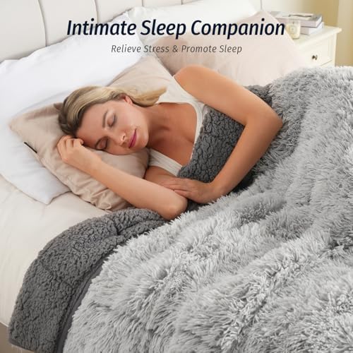 Wemore Weighted Blanket for Adult 60x80 15lbs Soft Long Plush Backprint - Image 2