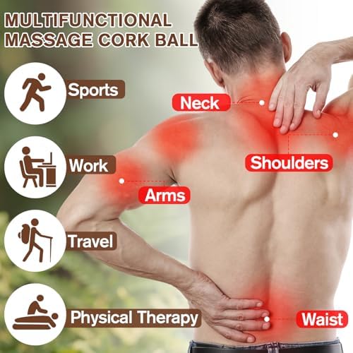 Novabright 100 Pack Cork Massage Ball 1.4 Inch Mini Myofascial Release Pressure Point Ball Lightweight Portable Deep Muscle Tissue Release Tool Acupressure Balls for Muscle Pain Relief, Yoga, Travel - Image 4