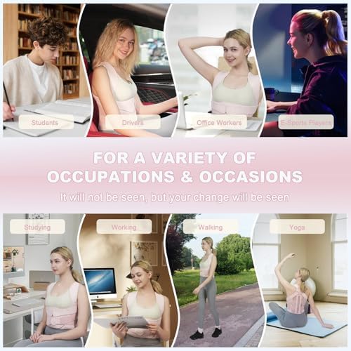 Posture Corrector for Women and Men Upgraded Back Brace, Adjustable Back Support for Upper and Lower Back Pain Relief, Shoulder Straightener for Hunchback, Scoliosis, Lumbar, Spine (Pink, Medium) - Image 6