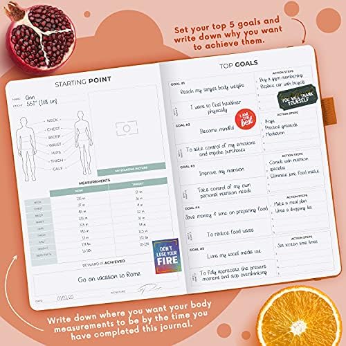 Clever Fox Wellness Planner & Food Journal for Weight Loss, A5 Orange - Image 3
