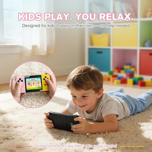 JJFUN Kids Portable Retro Handheld Game,Buit in 138 Claasic Games and 3.2'' IPS Screen, Rechargeable Portable Toy for Home/Car/Travel/On-the-go Fun, Perfect Birthday for Girls Ages 3-12 - Image 4