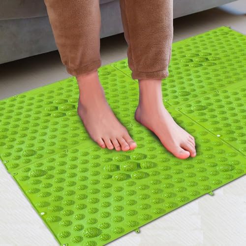 Foot Massage Mat Acupressure Mat Reflexology Walking Toe Plate Massage Pad Bathroom Yoga Anti-Slip Outdoor Game 4PCS (Green) by Unknown