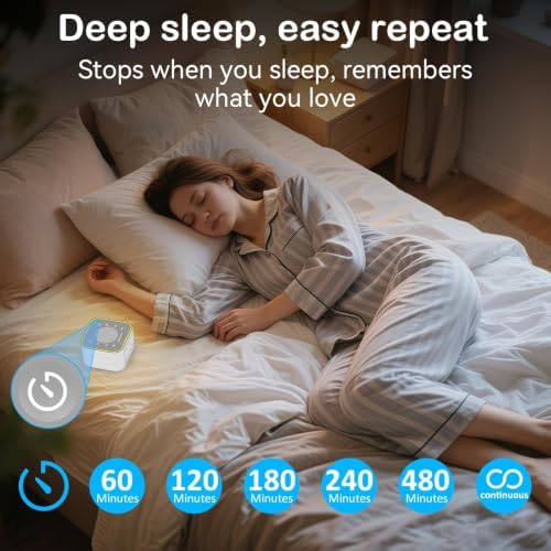 2-in-1 Sound Machine Alarm Clock: 30 Non-Looping Sounds, Compact, White - Image 5