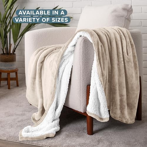 Bare Home Sherpa Fleece Blanket (Twin/Twin XL, Oyster) - Image 2