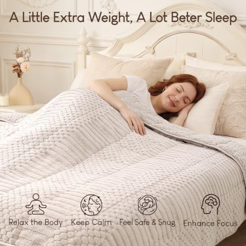 Cottonblue Weighted Blanket 15 lbs for Adults Twin Full Size Soft Sherpa - Image 2