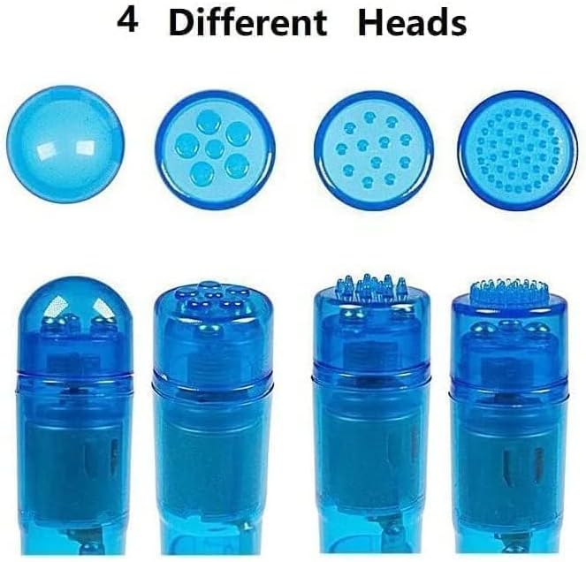 Mini Portable Small Massage Tool 4 Heads Massager Pocket for Women Neck Shoulder Face Back Foot Muscles (1PK Blue) - Image 3