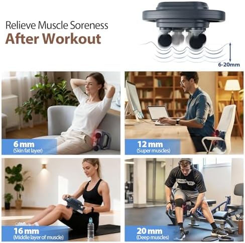 8 Head Massage Gun,Muscle Massager Deep Tissue, Back Massager - Image 4