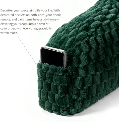 Reading Pillow for Bed, Adults Back Pillow for Sitting up, Husband Pillow for College Dorm, Back Support Cushion with arms for sit up on Couch, Sofa, and Floor, Green - Image 6