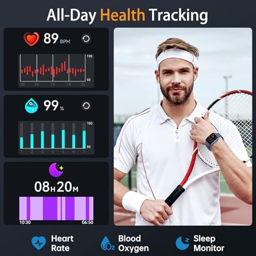 Smart Watch Fitness Tracker for Men Women, Answer/Make Call, 1000 mAh Battery, 120+ Sport Modes, Step Counter, Sleep Monitor Fitness Watch, Smartwatch for Android iPhone iOS (Blue) - Image 5