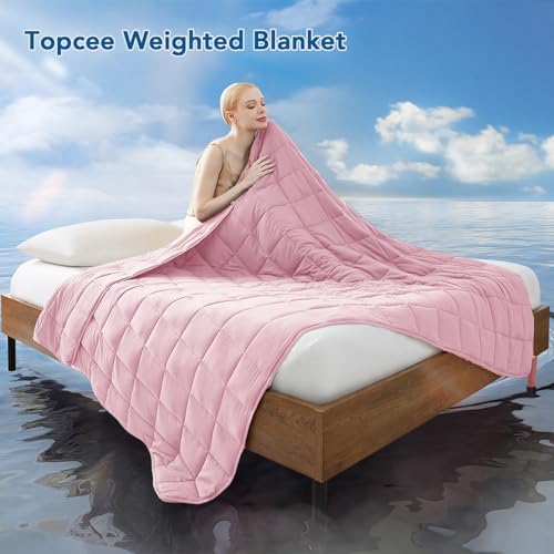 Topcee Weighted Blanket for Adults (15 lbs, 60" x 80") Queen Size Soft Cooling Heavy Blanket Sleeping, Apply to 130-160 lbs Body, Thick Breathable Blanket with Glass Bead, Easy Care - Image 2
