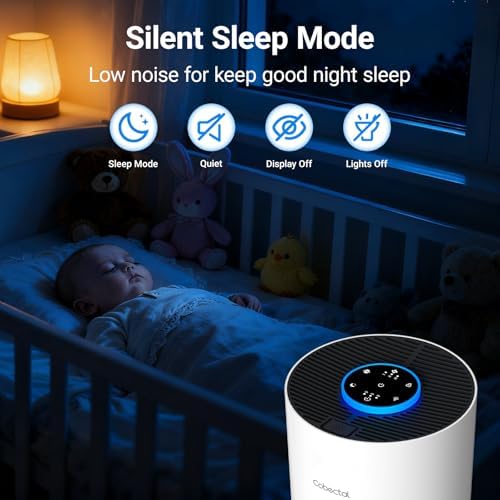 Cobectal Air Purifiers for Home Bedroom with 3-in-1 Filter, White - Image 5