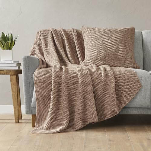 INK+IVY Bree Knit All Season Throw Blanket for Sofa, 50 x 60, Brown by INKIVY