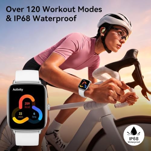 Smart Watch for Women Men, 1.85" HD AMOLED Fitness Tracker (Answer/Call) with 24/7 Heart Rate/Sleep/SpO2 Monitor for iPhone & Android, 120+ Sports Modes Smartwatch with IP68 Waterproof, 2 Bands - Image 6