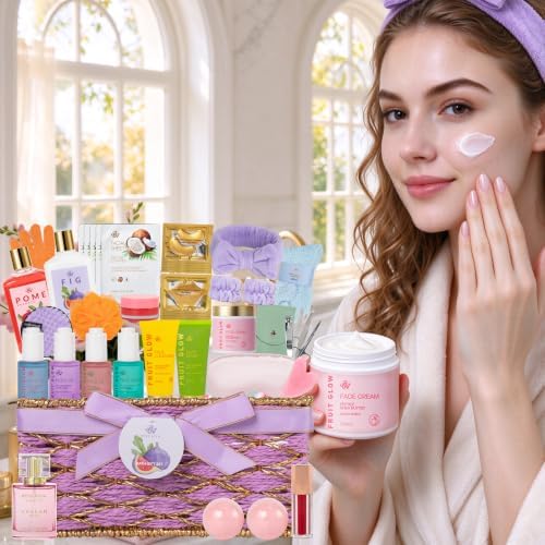 Gifts for Women, 42 Pcs Bath & Body Gifts Basket, Hydrating Face Skin Care - Image 4