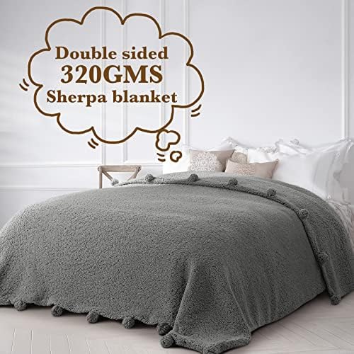 LBRO2M Sherpa Fleece Bed Blanket Super Soft Plush Warm Throw King 90"X104" - Image 2
