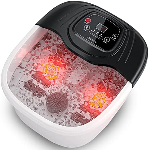 RIGHTMELL Foot Spa Bath Massager with Heat, Bubble and Vibration, Digital Temperature Control, Pedicure Foot Soaker with 8 Rollers for Soothe and Comfort Feet by RIGHTMELL