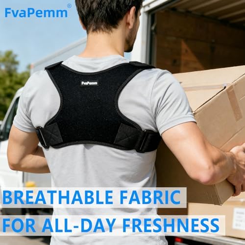 Posture Corrector for Women Men, Copper Upper Back Brace, Back Straightener Support Correcting Hunchback and Bad Posture, Back Pain Relief for Neck, Shoulder, Clavicle, Black, S/M - Image 3