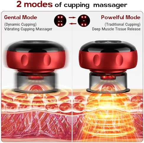 6 Pack Cupping Set,Smart Cupping Massager,Cupping Set with 2 Modes for Targeted Muscle Soreness,Tighter Skin,Cupping Kit with 20 Levels Suction and Heat - Image 3