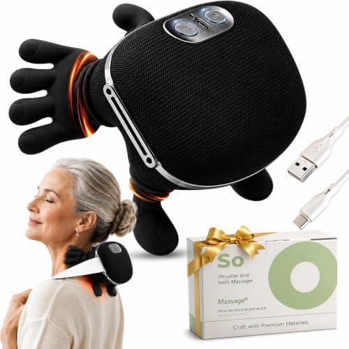 BeFit24 Deep Tissue Neck Massager with Heat, Upgraded 4D Feels Like Real Hands, Shiatsu Shoulder & Back Massager, Cordless Rechargeable for Relaxation & Comfort by BeFit24