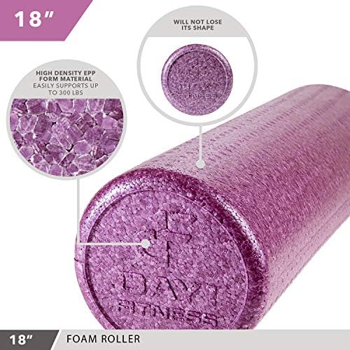 Day 1 Fitness High Density Muscle Foam Rollers - Sports Massage Rollers for Stretching, Physical Therapy, Deep Tissue, Myofascial Release - Ideal for Exercise and Pain Relief – Solid Purple, 18” - Image 4