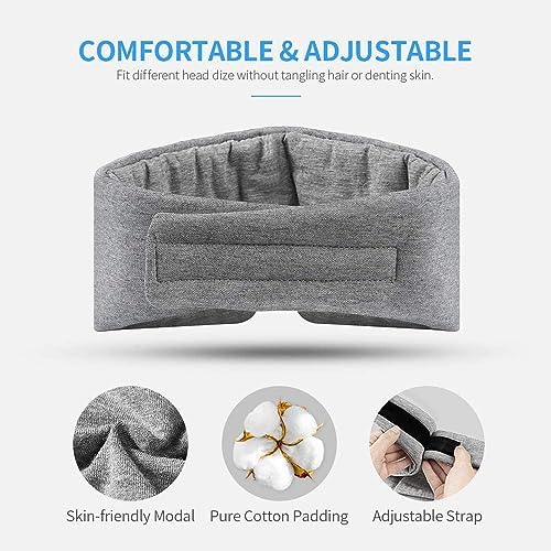 FRESHME Deluxe Cotton Sleep Mask Gift Set - 100% Blackout Large Comfortable Blindfold Adjustable Eye Mask Pillow in Gift Box for Men Women Side Sleeper Travel Meditation Airplane - Image 4