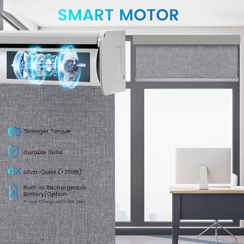 Motorized 100% Blackout Roller Shades – Custom Smart Blinds with Remote, Rechargeable Battery or Plug-in Motor, Tuya WiFi Optional, Home & Office Automatic Window Shades (Espresso Brown/CH9568) - Image 3