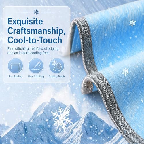 Twin XL Size Cooling Blanket for Hot Sleepers - Lightweight Breathable Cool Cold Blanket - Keep Cool for Night Sweats, Soft Thin Ice Blankets for Bed Couch Sofa, (Dark Blue, 60"x90") - Image 7