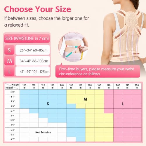 Posture Corrector for Women & Men, Adjustable Full Back Brace Support - Image 7